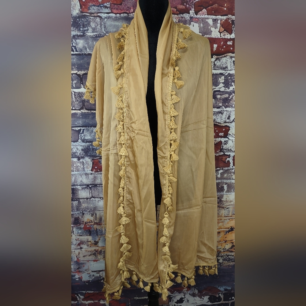 Private Quarters Silk Blend Tassel Scarf/Shawl